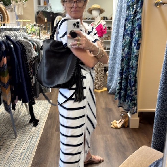 All Saints Black Pebbled Leather Mori Convertible Shoulder Bag /Satchel - Picture 7 of 16